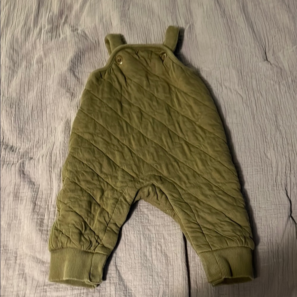 Quilted Olive Green Overalls